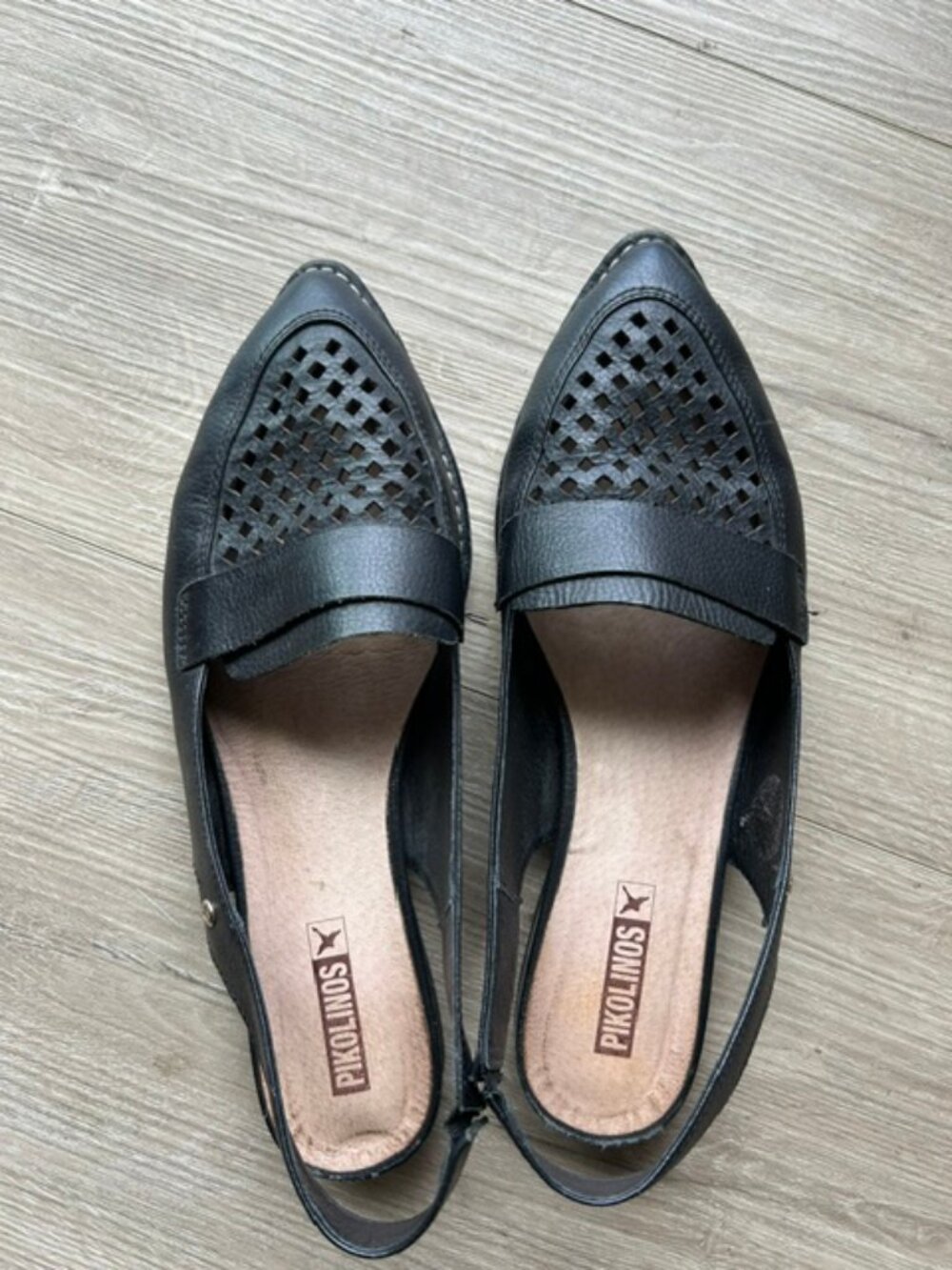 Pikolinos "Almeria" Black Perforated Leather Loafers — Size 9.5M